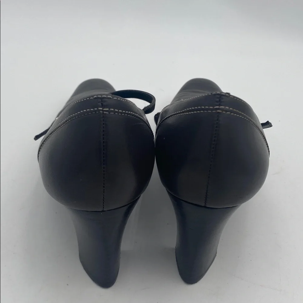 LOFT Women's Dark Brown Heels Mary Jane women shoe 9M leather casual office Y2K